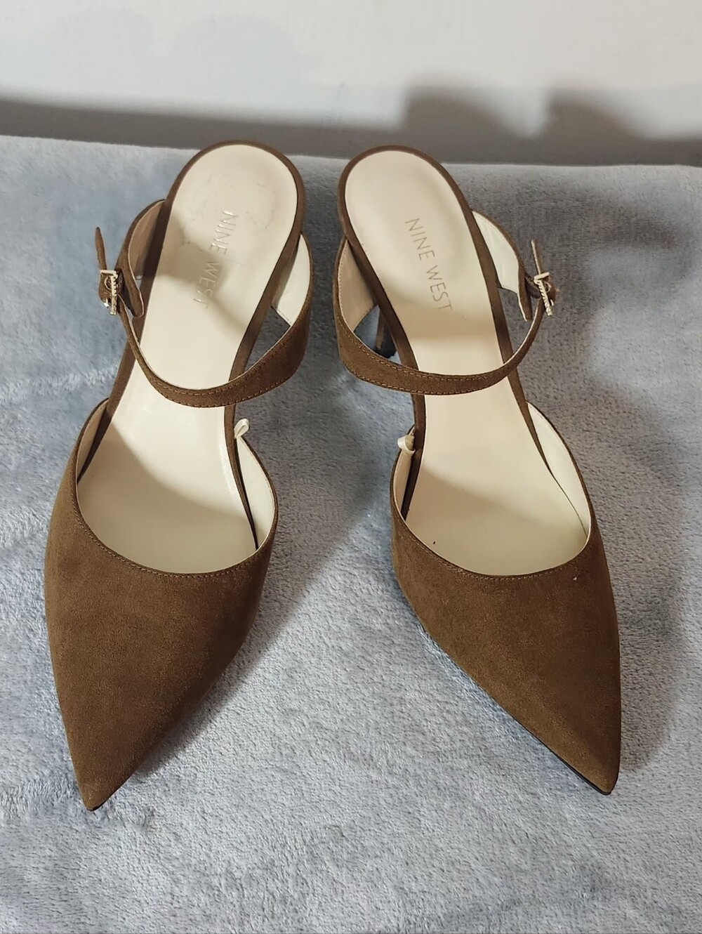 Nine West Dakka Pointy Toe Suede Pumps, Size:11 Color:Brown